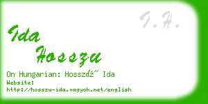 ida hosszu business card
